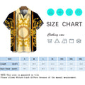 Rebaike Men's Luxury Baroque Print Shirt Gold Pattern Button Down Short Sleeve Shirt Designer-Inspired Party Top